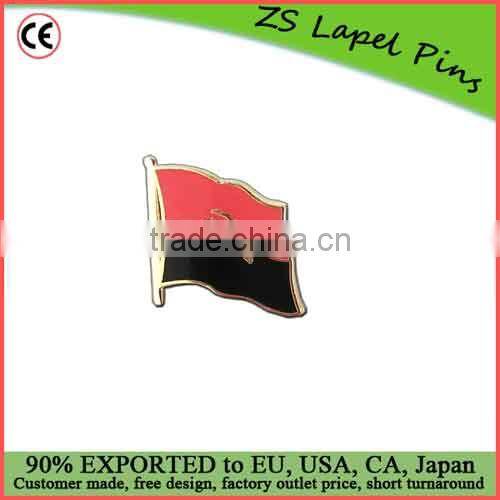 Custom design high quality cloisonne hard enamel filled Ethiopia Flag Lapel Pin