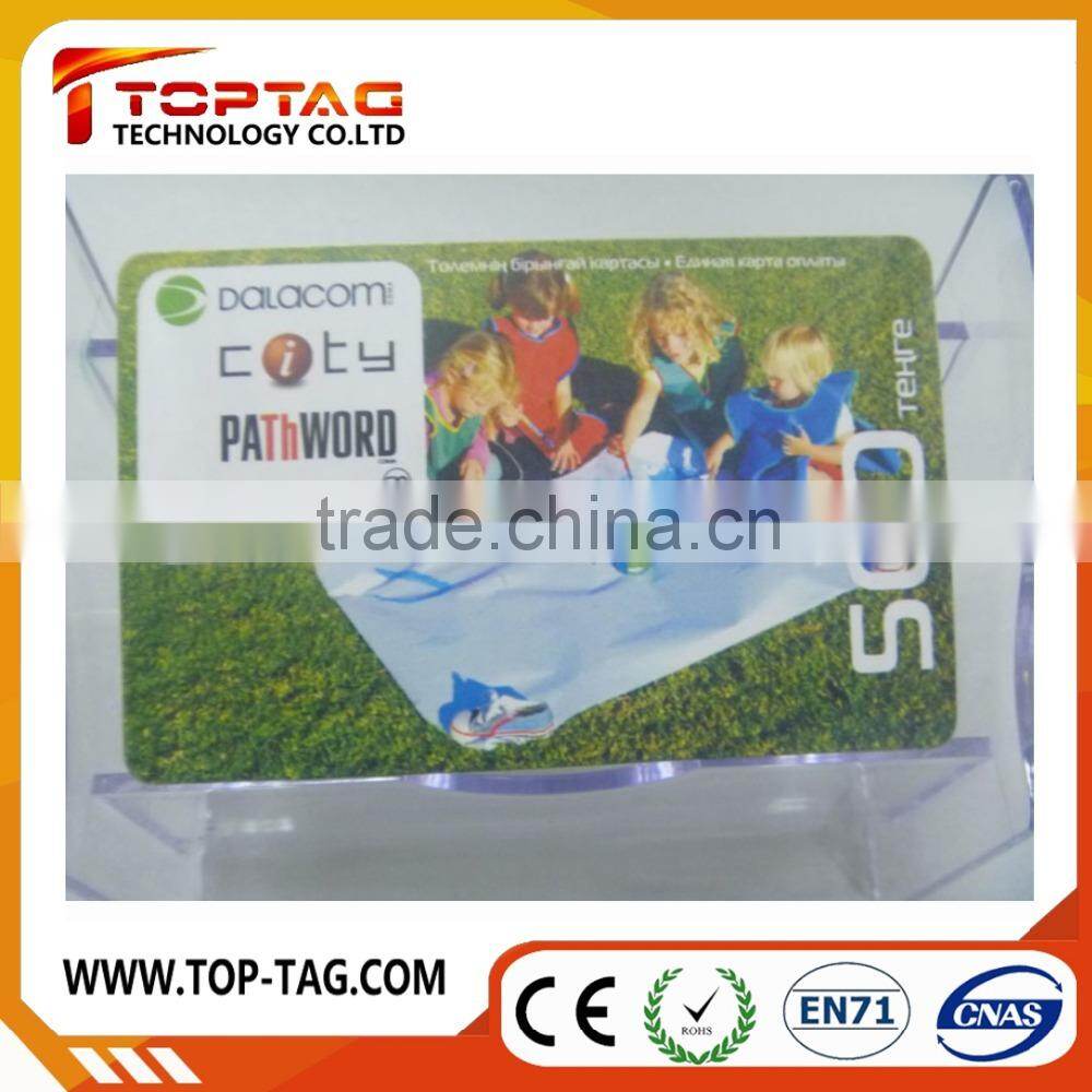 CR80 standard pvc scratch code recharge cards