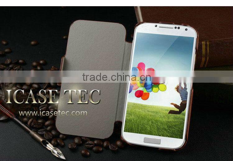 Smart leather cover for samsung galaxy s4 i9500 , back case for samsung i9500 , book style leather case for galaxy s4