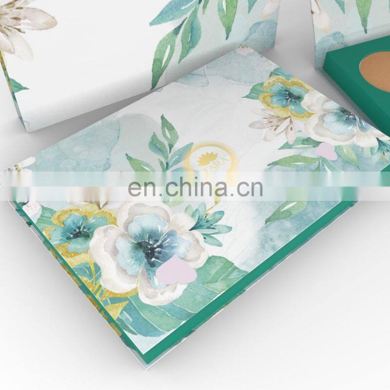 Handmade Empty Makeup Eye Shadow Packaging Pallet Cardboard 6 Pans Eyeshadow Palette Custom Printed Quad