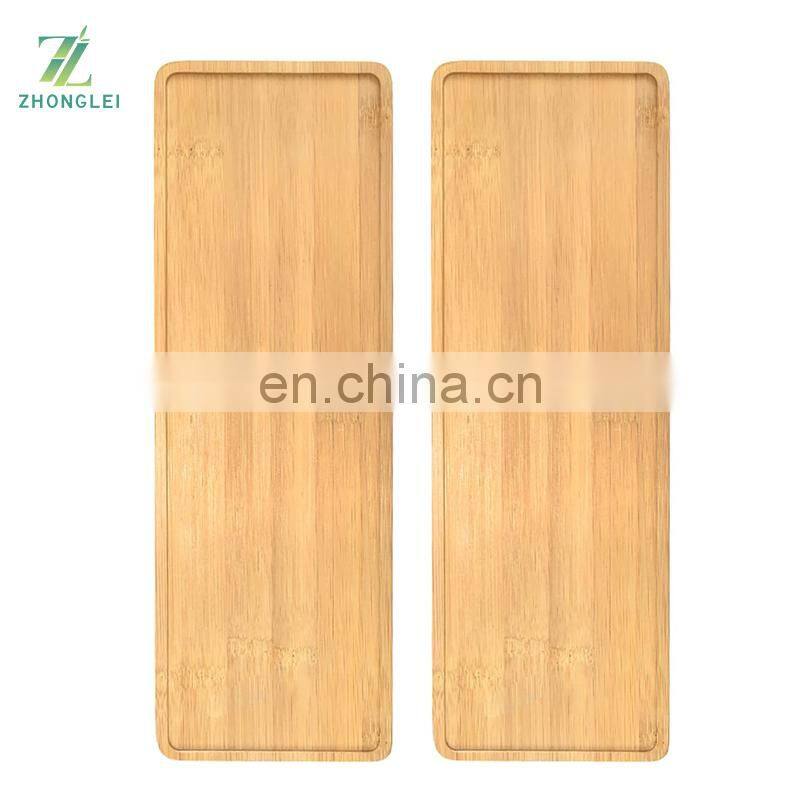 Mini Rectangle Bamboo Pot Saucer Rectangular Wooden Tray Succulent Planter Tray Bonsai Flower Boxes Trays