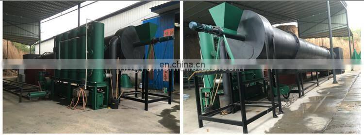 Internal combustion type Continuous rotary charcoal biochar kiln for making bbq
