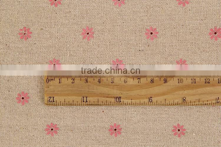 Linen Cotton Fabric 58"-60" width Beautiful Flower Printed Fabric For Table Cloth