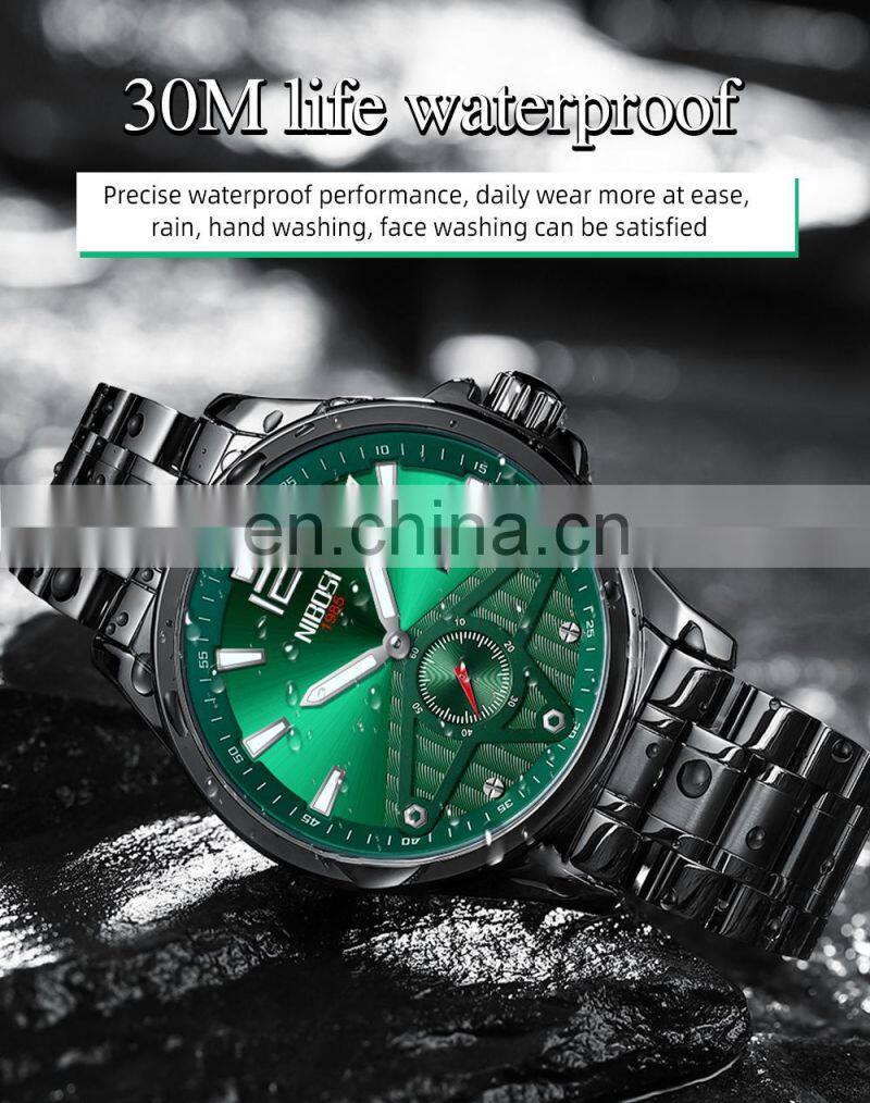 NIBOSI Fashion Luxury Men Watches Top Brand Luxury Quartz Wristwatch Sport Waterproof Chronograph Male Clock Relogio Masculino