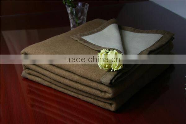 NO 1 factory cheap 400gsm 50% wool 50% camel blanket