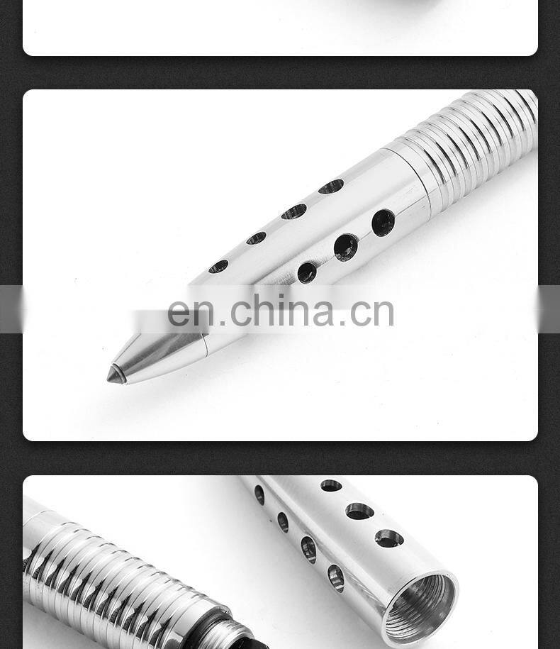 High Quality Stainless Steel with LED Lamp Outdoor Multifunctional Tactical Pen Outdoor self-defense Tool