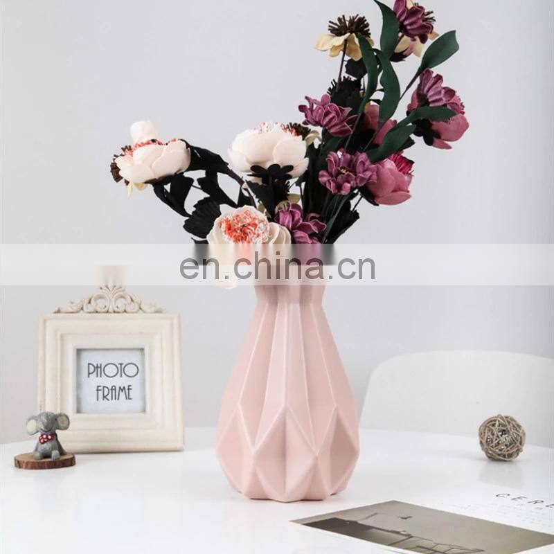 Plastic Flower Vase Decoration Home White Imitation Ceramic Flower Pot Nordic Decoration Vases for Flowers