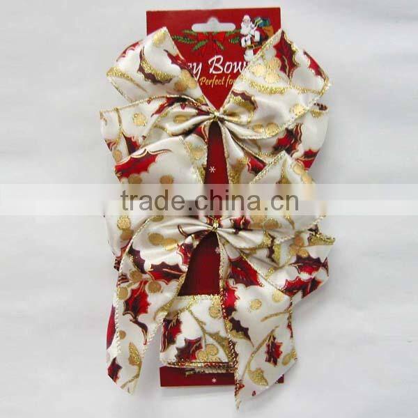 8.5" Width Bow and 2.5" Ribbon Width with Gold Line Edges Velvet Butterfly Ribbon Bow