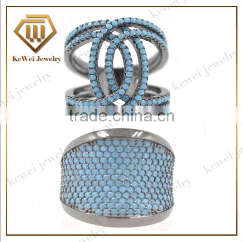 Fashion jewelry sample turquoise 925 silver rings