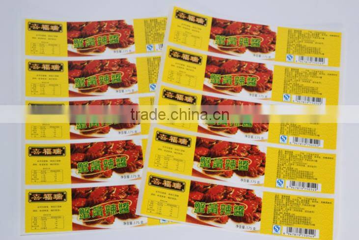 Custom made Colorful Print Waterproof Food Labels
