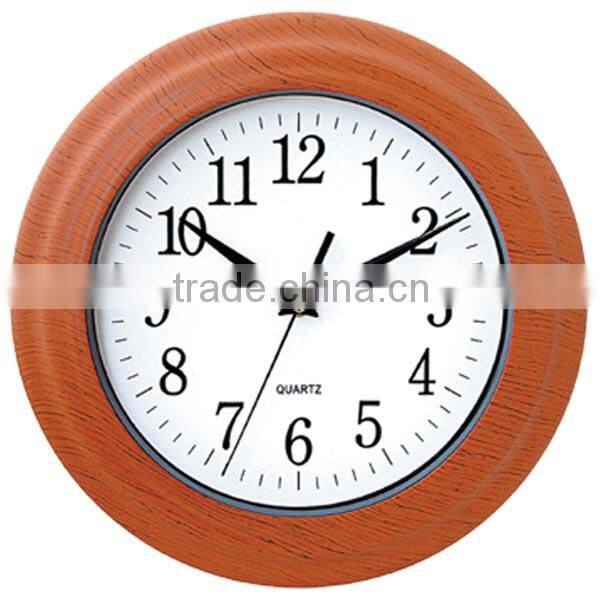 Wooden Color Plastic Material Wholesale Wall Clock