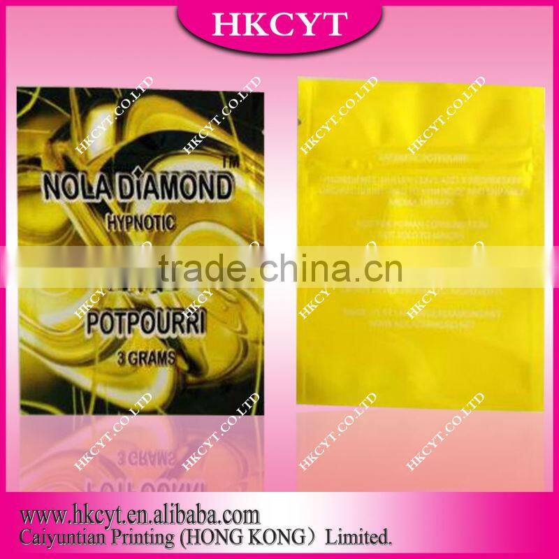 Klimax 10g 7 flavours herbal incense packaging bag/High quality plastic packaging bags