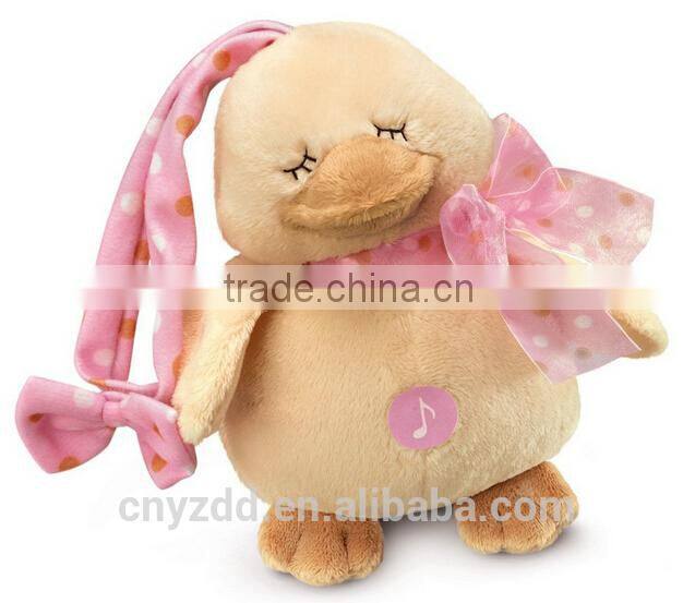 Soft Duck Musical Door Hanger/Soft Animal Toy of Door Hanger with Sound/20cm Lovely Stuffed Pink Duck For Door Hanger
