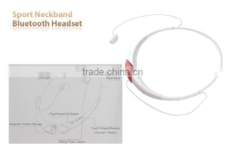 Wireless Neckband Hands-free Stereo Bluetooth Headsets Headphones Earphones Earbuds for iPhone Smart Phones with Bluetooth 4.0