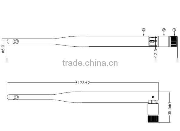 2.4 & 5 GHz 4 dBi Dual Band Indoor Omni-Directional Wireless WiFi Rubber Duck Dipole Antenna