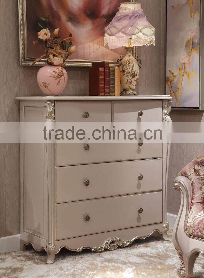 New french rococo style purple bedroom furniture set wood high back full leather bed