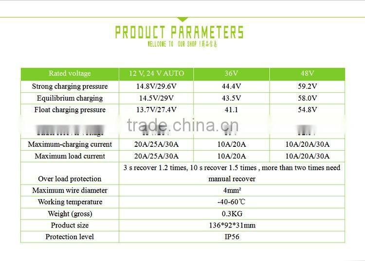 PWM Solar charge controller LED 12/24V 20A JN-T Series