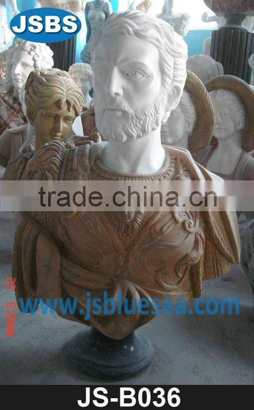 Stone bust of young man statue