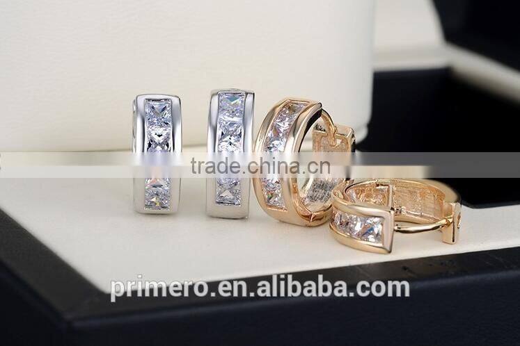 Arabic 18k Gold Platinum Plated Austrian Crystal Round Circle Hoop Earings Designs