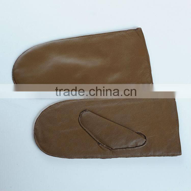 brown color fashion Leather ladies/ women dresses leather Mitten
