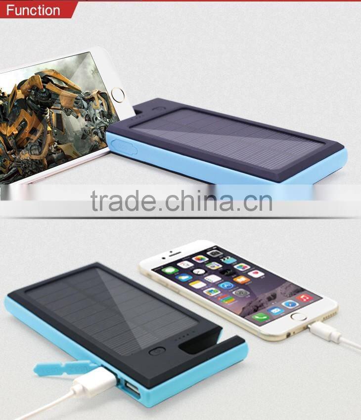 wholesale 2016 Outdoor waterproof rohs solar dual usb 8800mah power bank for iphone