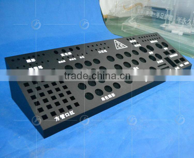 Modern customized acrylic display,black makeup case foe 3ce products