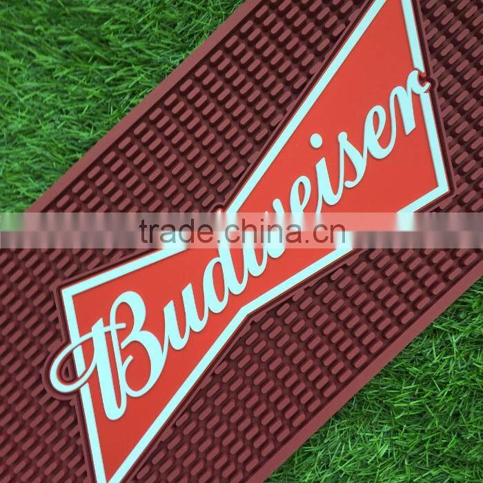 designated logo soft plastic PVC bar runner non slip bar rail mats