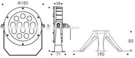 SUS316 R G B Y 12x2W Underwater LED Pool Lights with Tripod