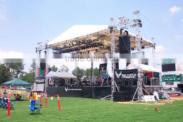 6 pillars outdoor aluminum stage with shade roof