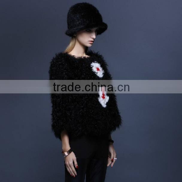 Newest Luxury Wool Fur Coats 2013 European Celebrity Fashion Unique Women Sexy Winter Coats "11"