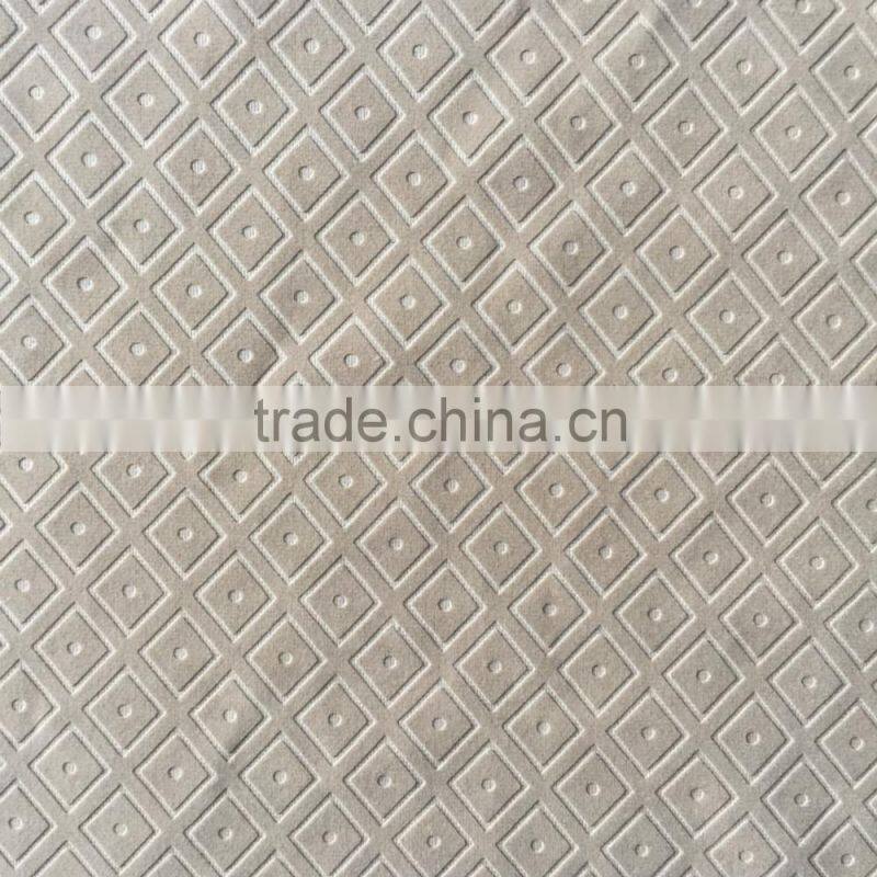 2016 new style 3D press pattern flock fabric for upholstery, cushion, bag