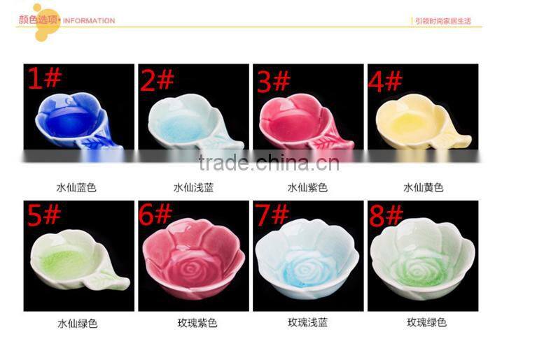 Rose Shape Ceramic Small Dishes HY167402