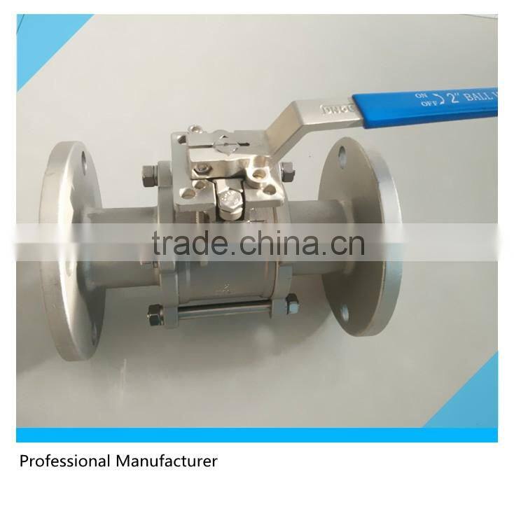 3Piece 1000WOG Threaded Full Port Flanged Ball Valve with Mounting Pad