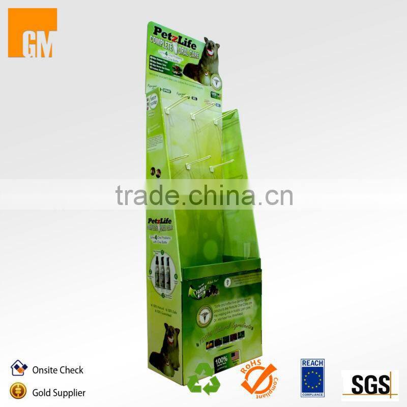 Floor Hook Display for Pets,Cardboard Corrugated Display Shelf