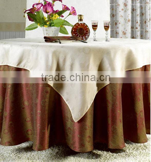 2016 hot sale luxioury Europe-style round polyester jacquard table cloth for wedding banquet