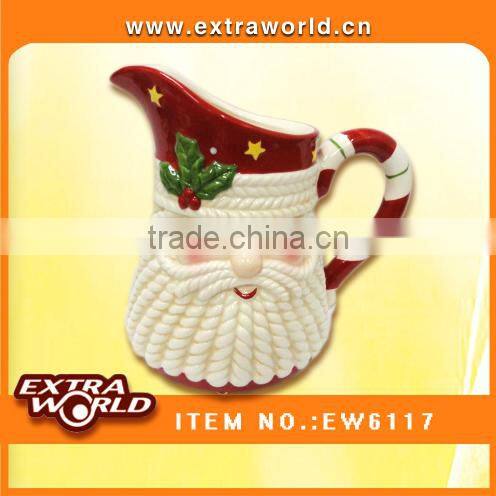 christmas milk ceramic pitcher