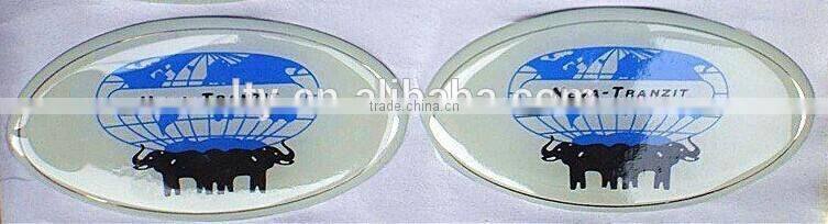 silver epoxy logo sticker with glue (M-EP306)