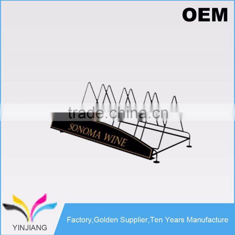 4 Bottles Metal Countertop wine display Holder for Beverage Stores