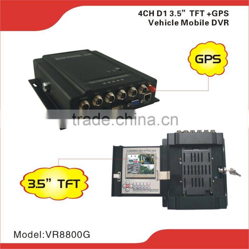 DTY VR8800G rugged h.264 gps function d1internal lcd overwrite 4 channel usb 2.0 dvr