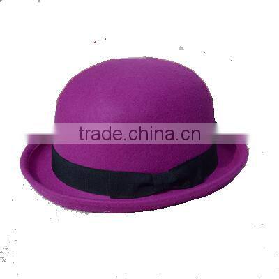 Australia Wool Felt Hat Bowler Hat with Bowknot