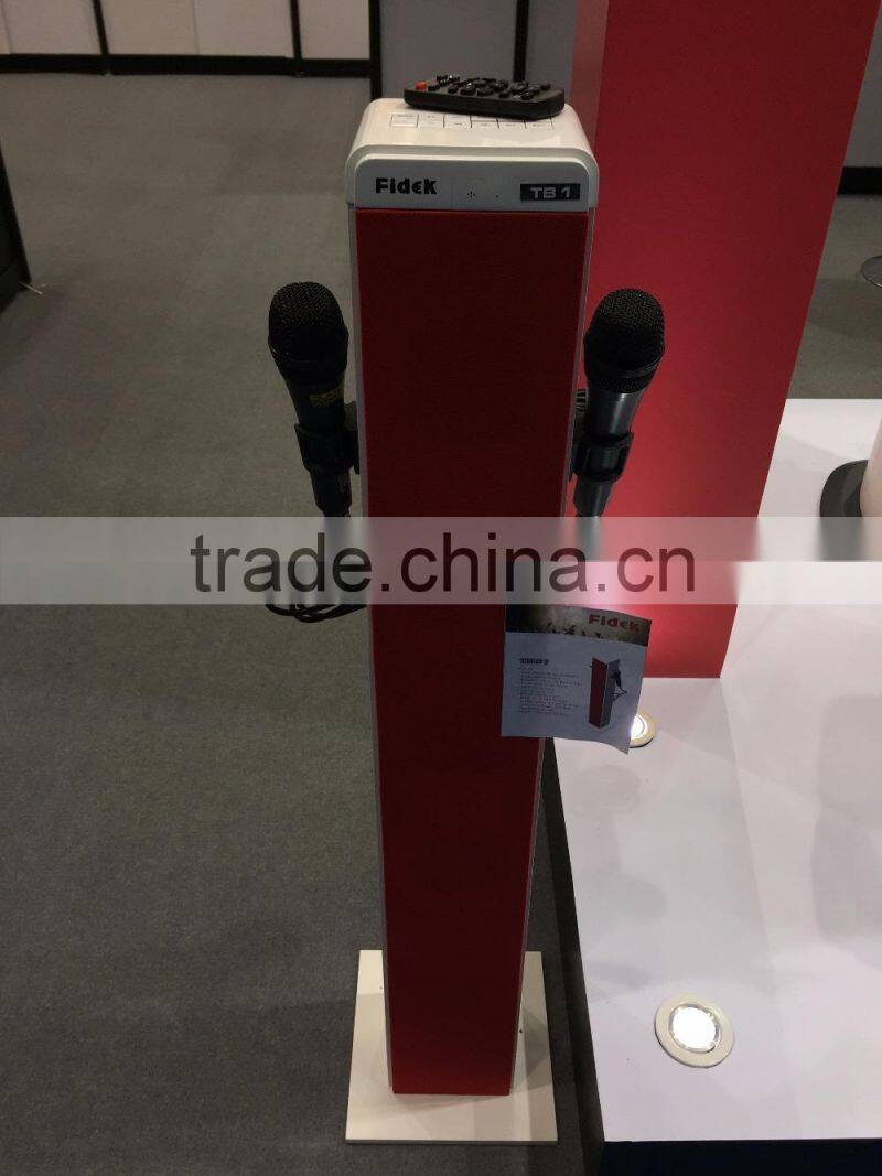 Original design multimedia floor stand karaoke speaker Operated by AC/DC Tower wooden big audio speakers