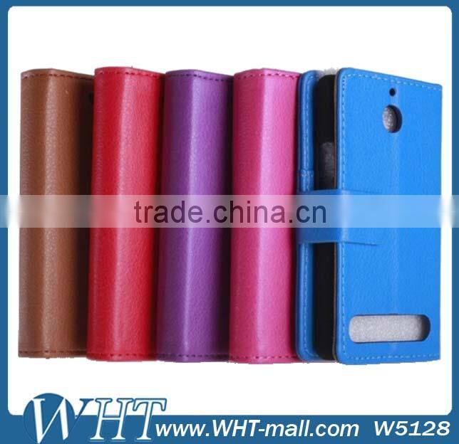 Luxury Leather Case for Sony Xperia E1 Wallet Case with Stand