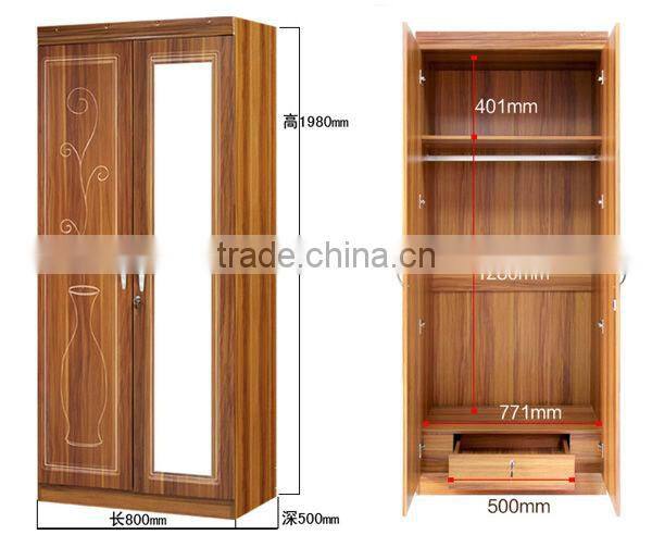 W972-28 South Africa design wood mirror wardrobe cheap wardrobe cabinets