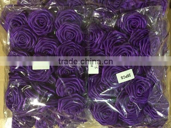 pink pure handmade ribbon roses