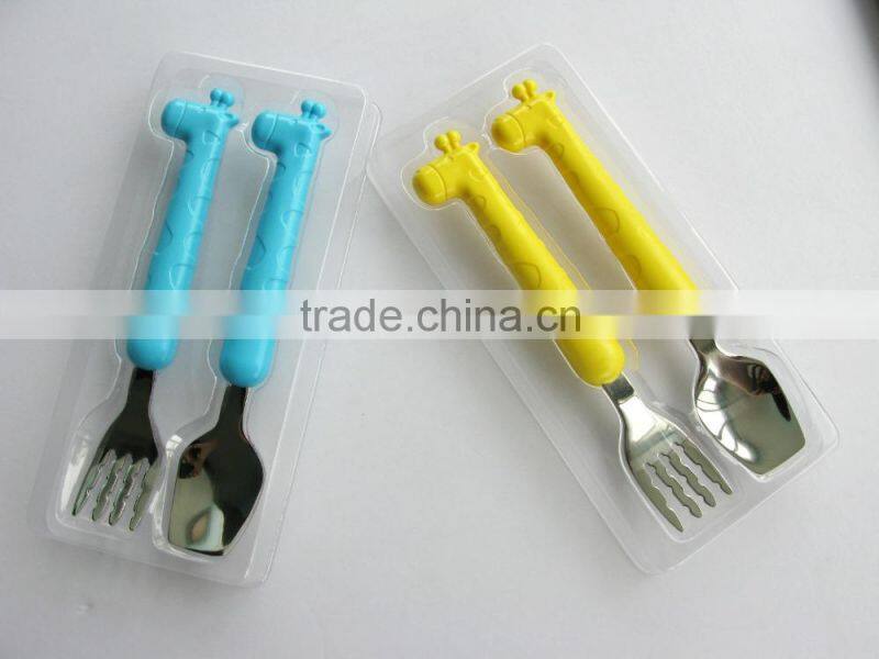 Babymatee Cartoon Stainless Steel Baby/ Children's Spoon & Fork for baby