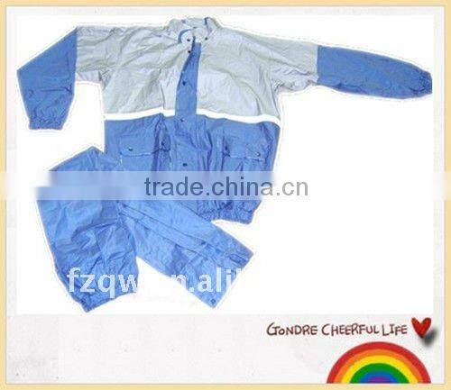 polyeste coated pu waterproof rainsuit