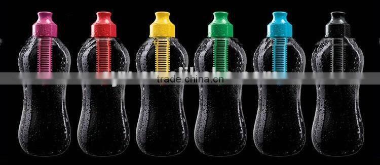 Portable filter water bottle Fashion Plastic Carbon Filter Water Bottle Sports bottle