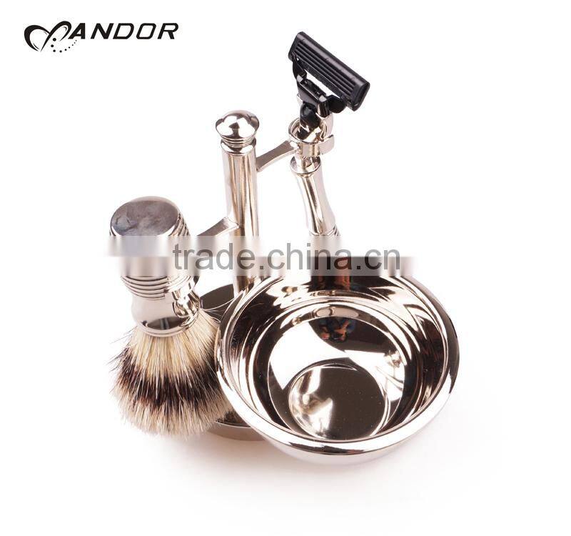 Customized men's luxury razor set beard hair shaving brush set