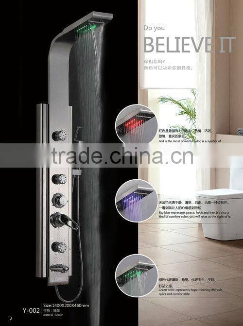 China supplier LED 304 stainless steel column set shower panel Y-002