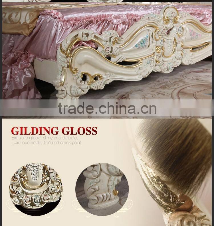 France style bedroom furniture-teak hand carved furniture king size bed